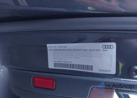 2021 Audi A4 Premium 40 Tfsi Quattro S Tronic z USA, uszkodzony, nr VIN WAUABAF41MA022102